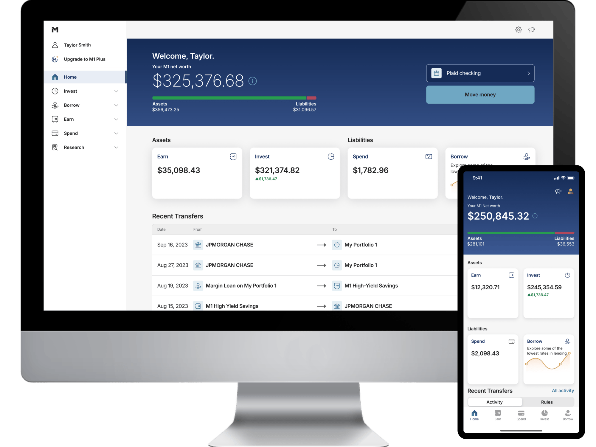 Three phones in a row each displaying different dashboards from the BIT TREASURY LTD app.